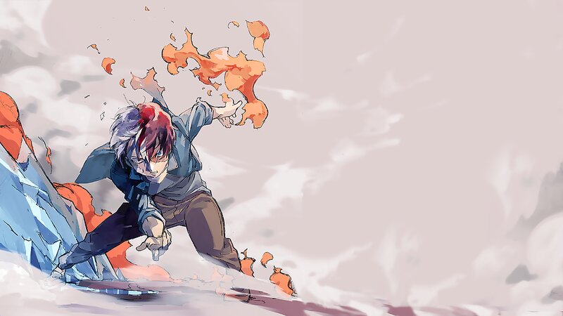 Anime Character in Action — Orange, Dramatic, Manga, Fire