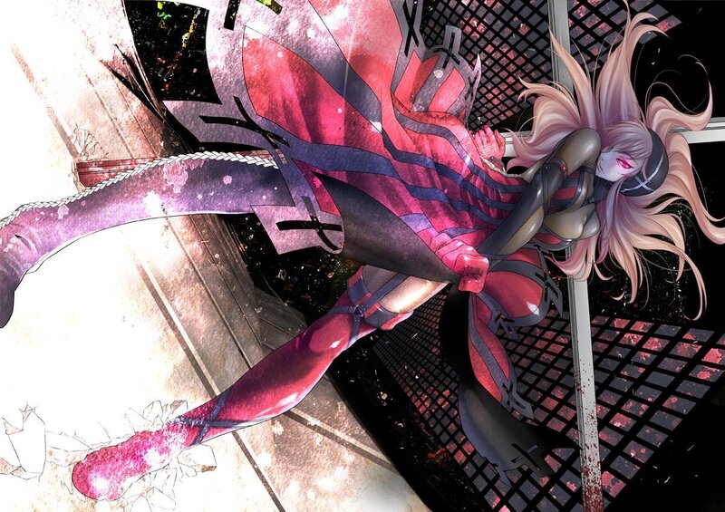 Anime Character in Action — Pink, Dramatic, Night