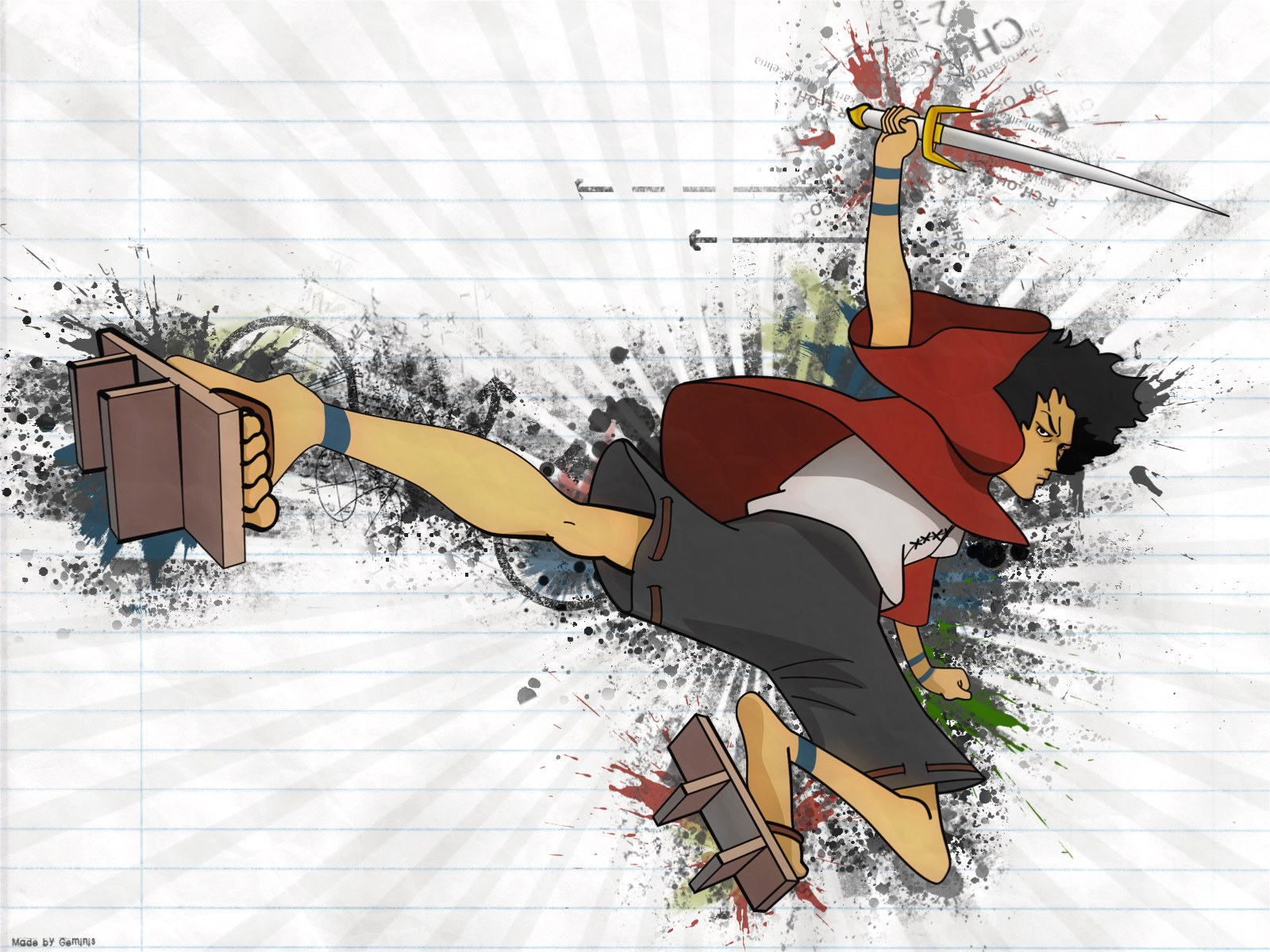 anime character in action pose