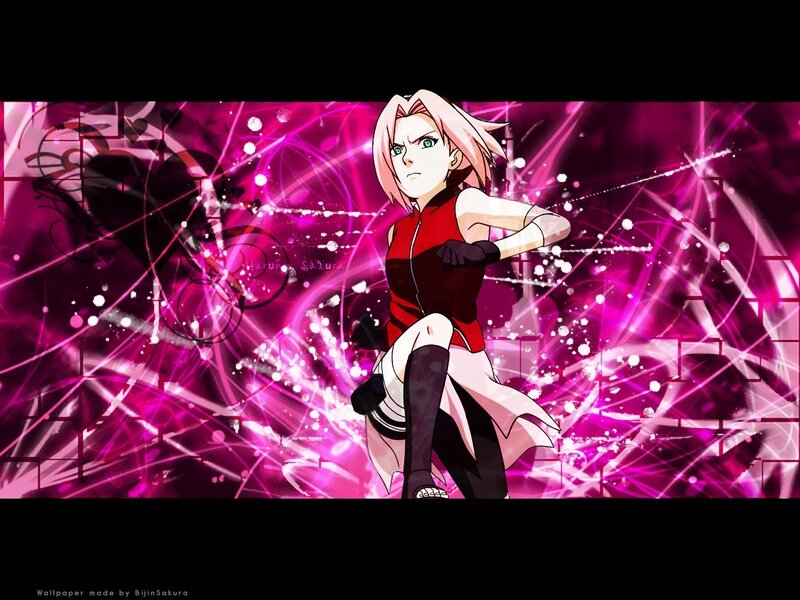 Anime Character in Action Pose — Magenta