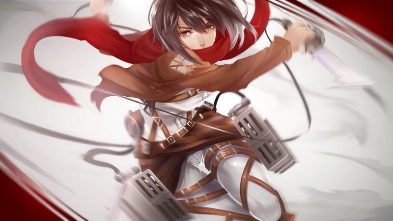 Anime Character in Action — Red, Dramatic, Digital Art