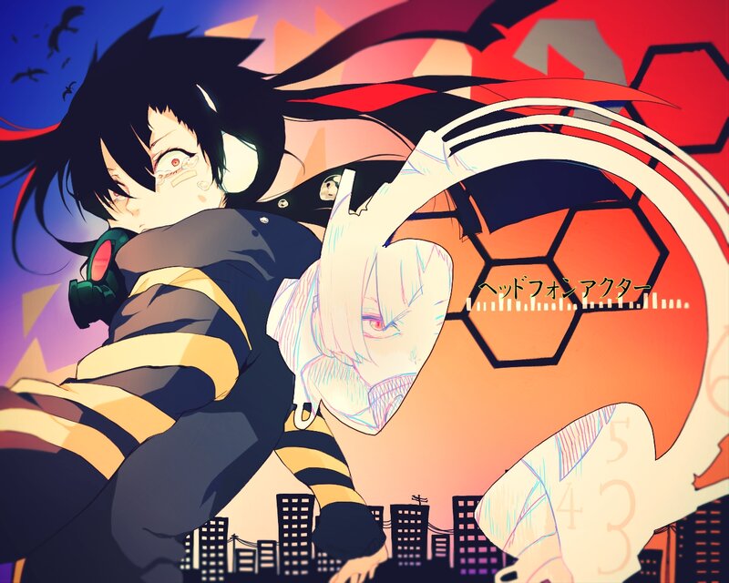 Anime Character in Action — Red, Dramatic