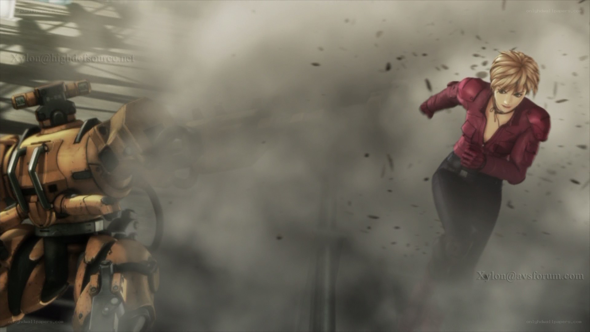 anime character in action scene
