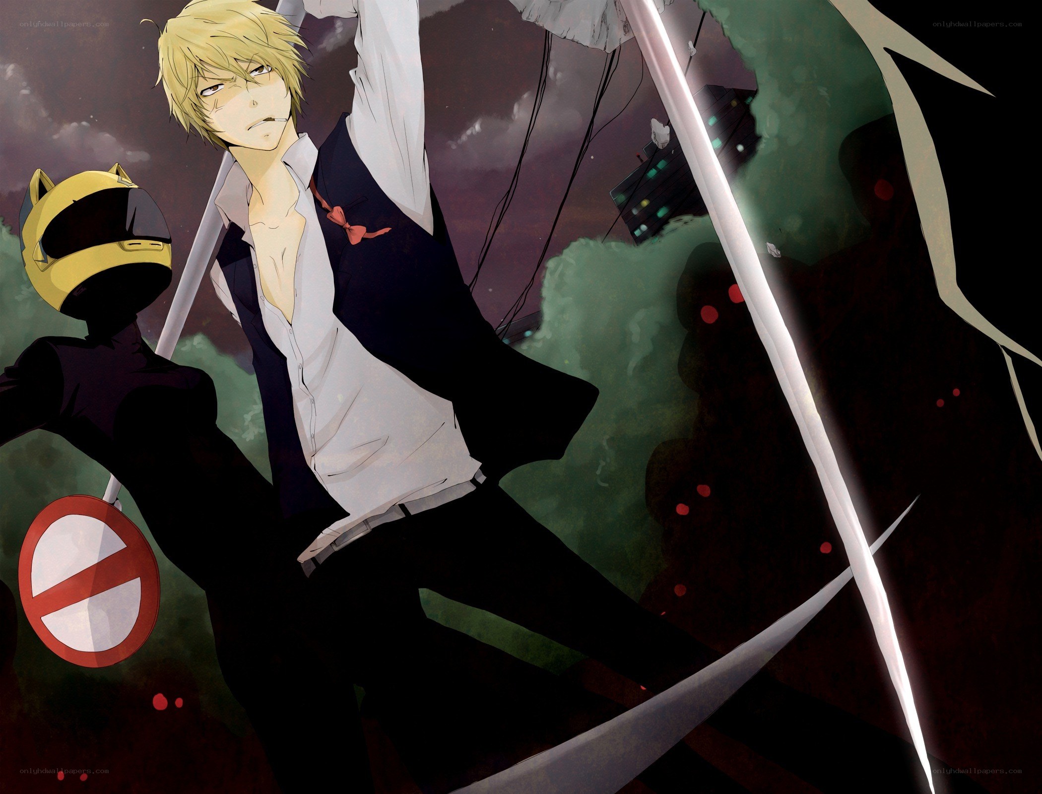 Anime character in action scene