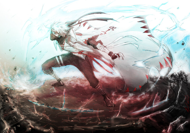 Anime Character in Action — White