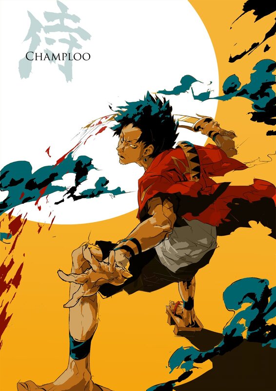 Anime Character in Action — Yellow, Dramatic, Sunset