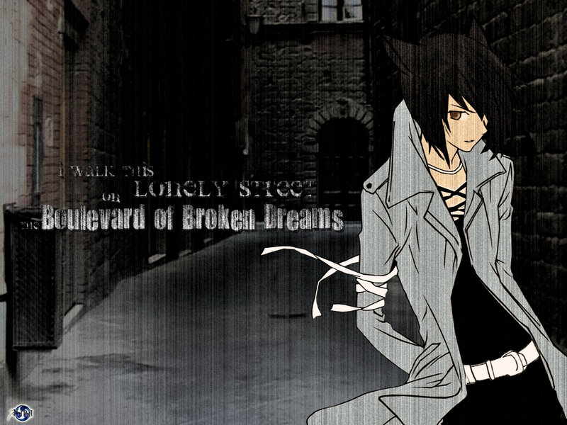 Anime Character in Alley — Black
