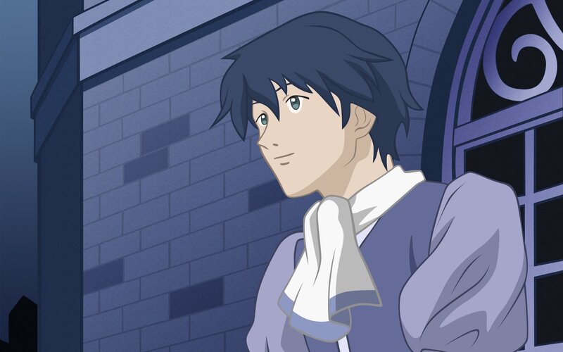 anime character in alley