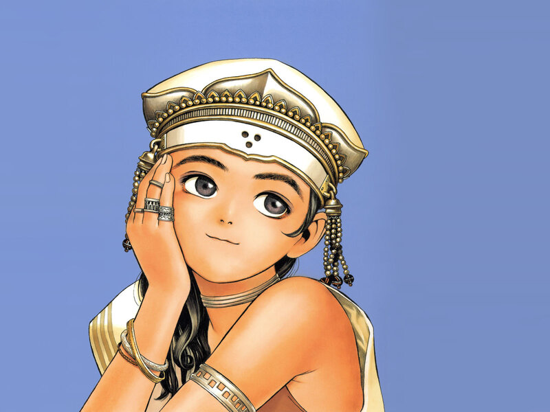 anime character in ancient headwear