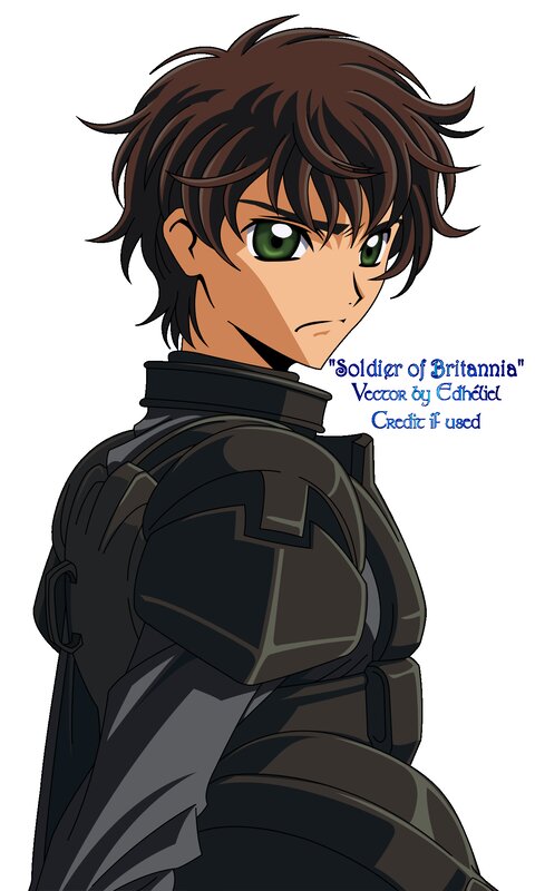 Anime Character in Armor — Black, Serious