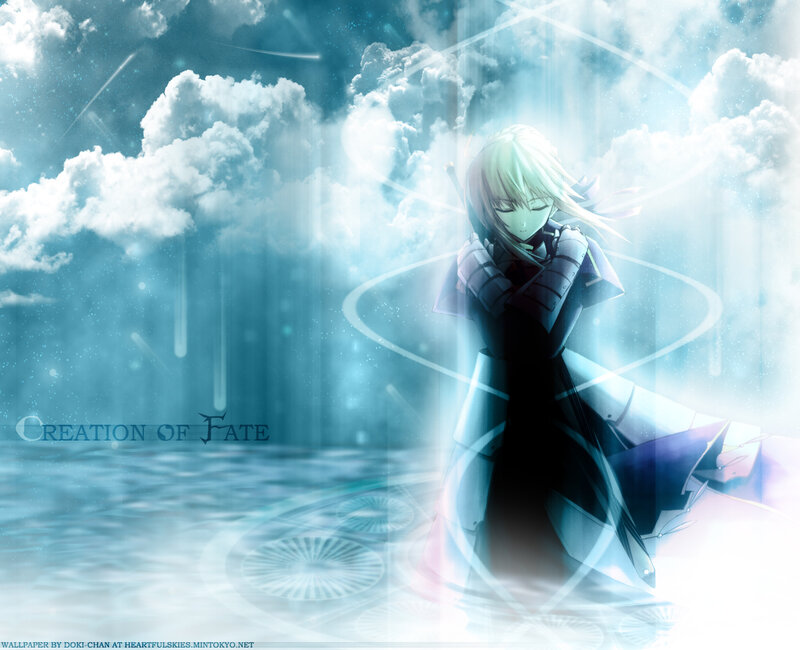 Anime Character in Armor — Blue, Dramatic, Digital Art