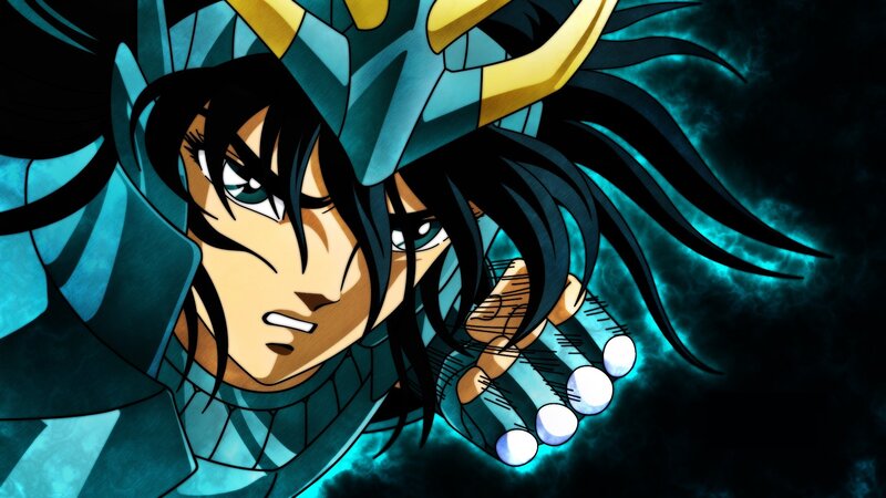 Anime Character in Armor — Blue, Dramatic