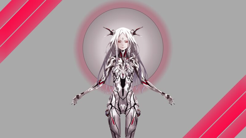 Anime Character in Armor — Gray, Dramatic