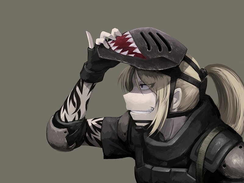 Anime Character in Armor — Gray, Neutral