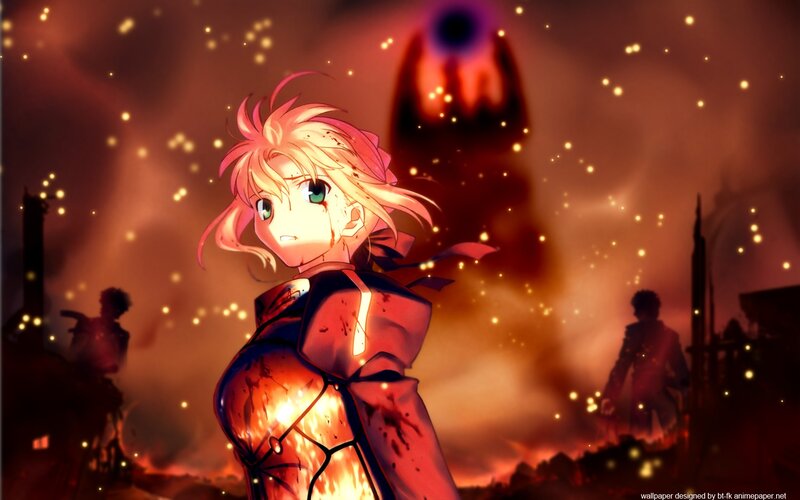 Anime Character in Armor — Red, Dramatic, Night