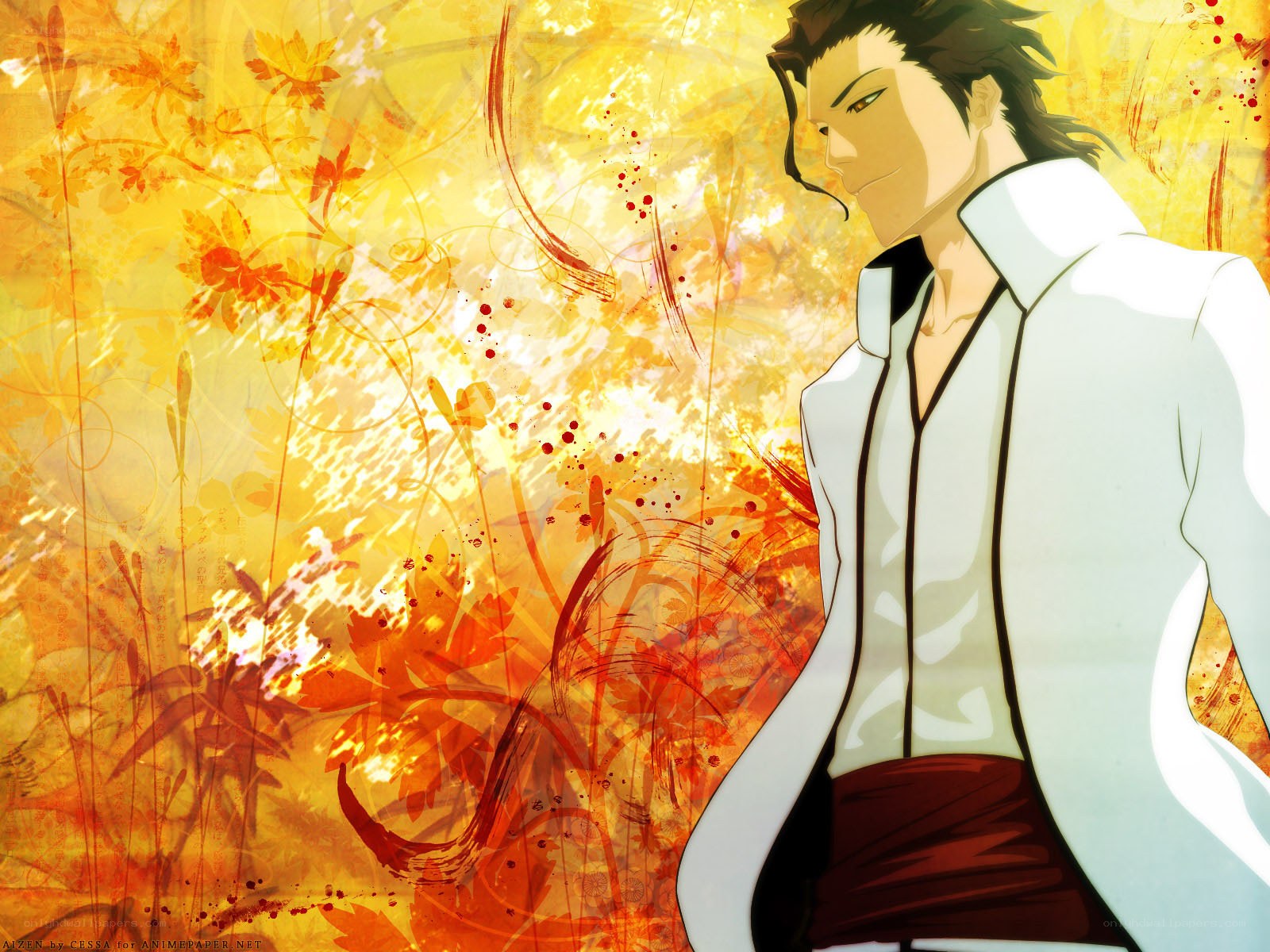 Anime character in autumn setting