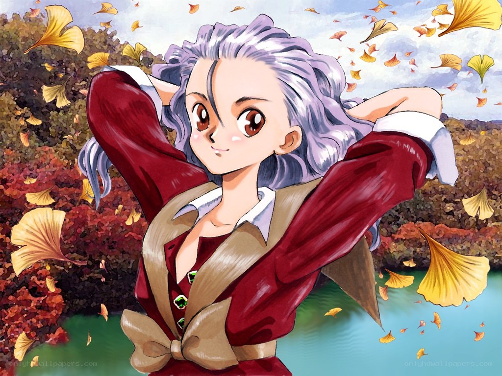 anime character in autumn