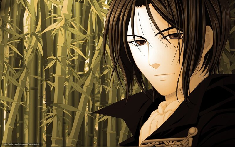 anime character in bamboo forest