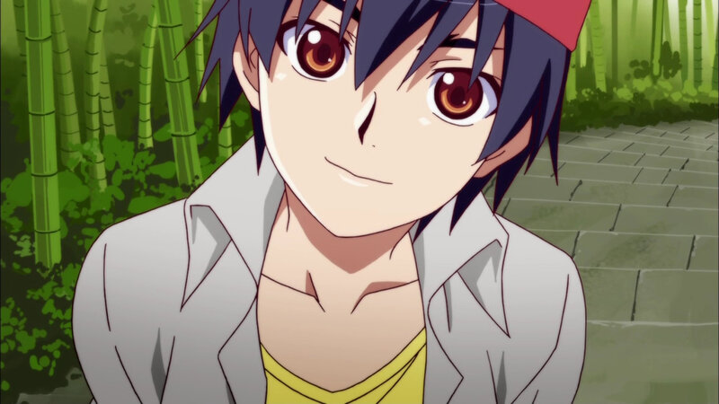 anime character in bamboo forest