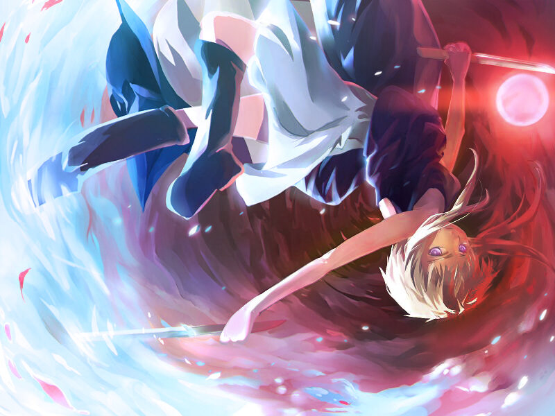 Anime Character in Battle — Blue, Dramatic, Digital Art