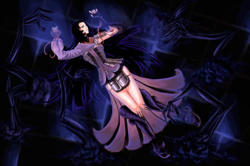 Anime Character in Battle — Purple, Dramatic, Night