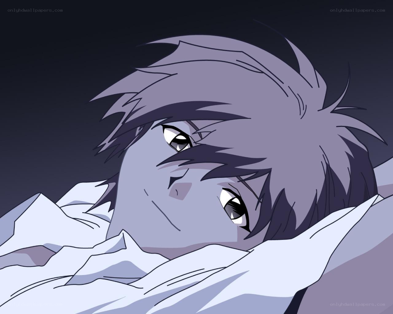anime character in bed