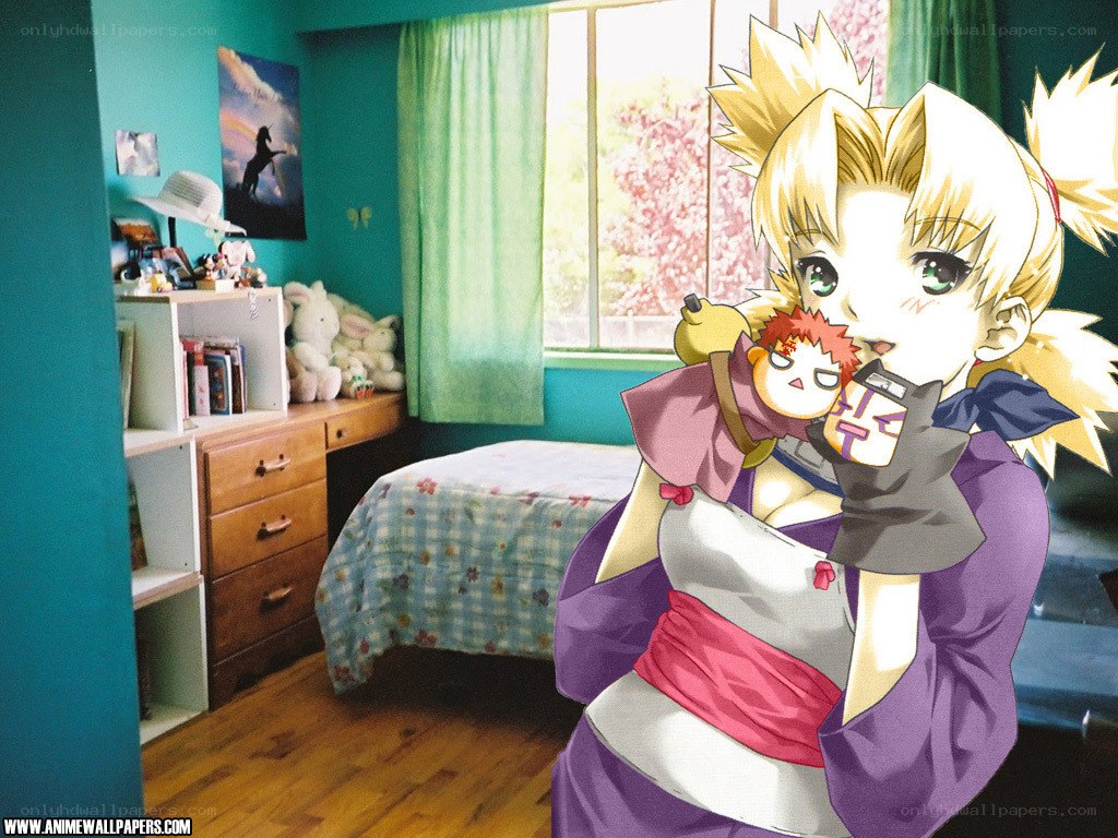 Anime character in bedroom