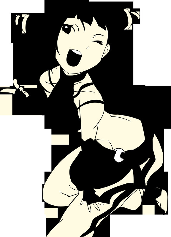 anime character in black and white