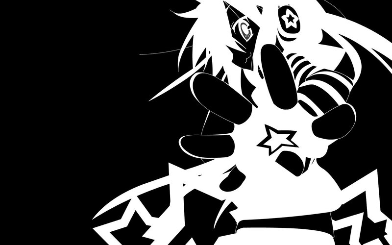 Anime Character in Black and White — Dramatic