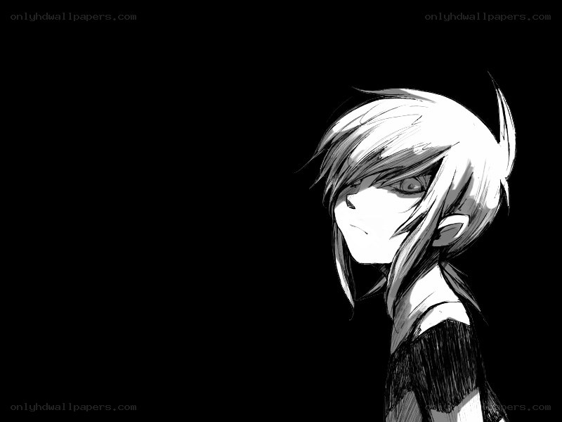 anime character in black and white
