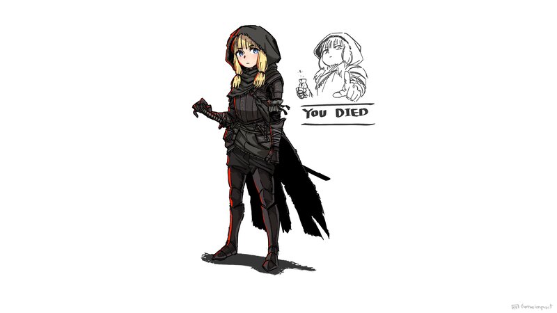Anime Character in Black Armor — Dramatic