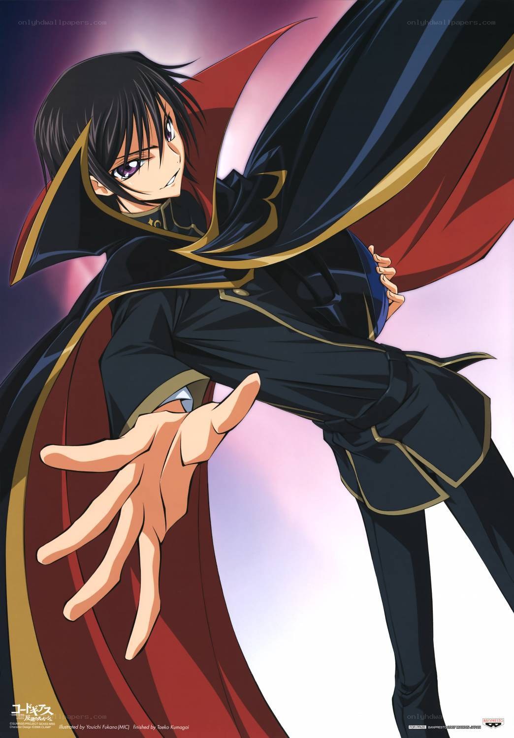 anime character in black cloak