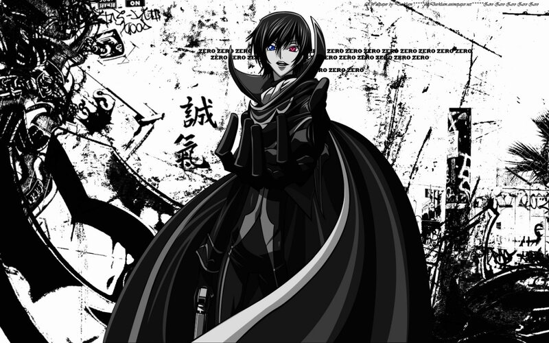 Anime Character in Black Cloak — Dramatic, Manga, Graffiti