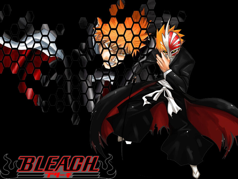 Anime Character in Black Cloak — Dramatic, Mask, Hexagon Pattern