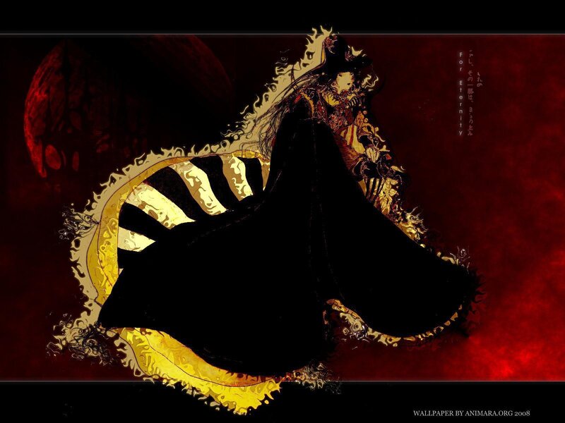 Anime Character in Black Cloak — Red