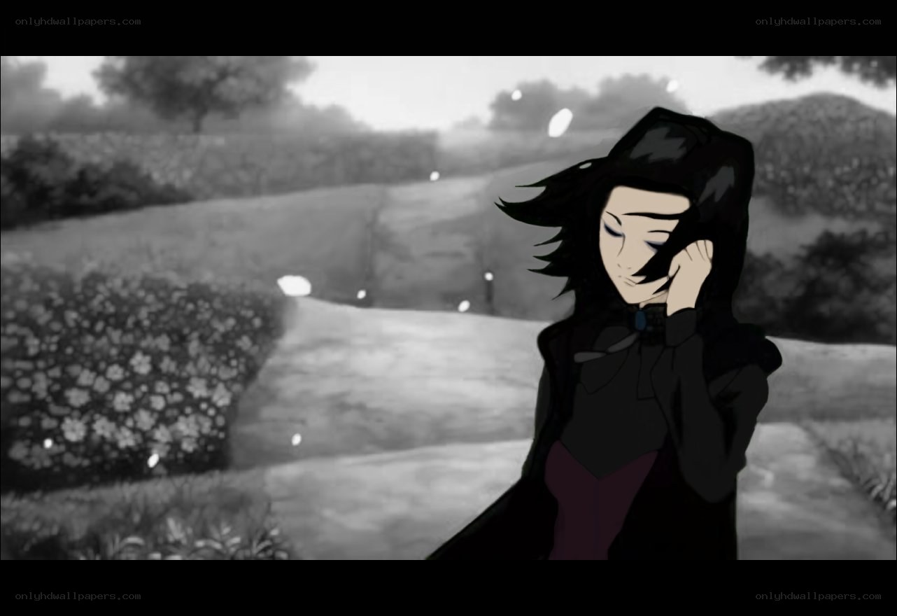 anime character in black cloak