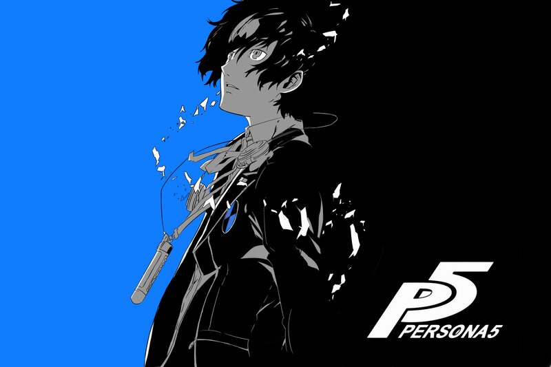 Anime Character in Black Coat — Blue, Dramatic