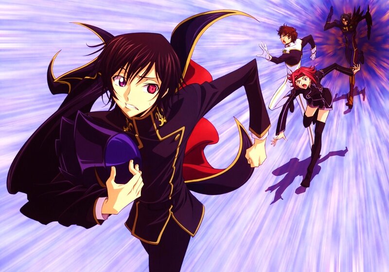 Anime Character in Black Coat — Purple, Dramatic