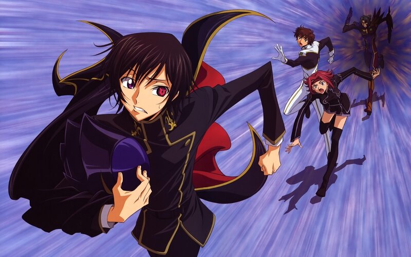 Anime Character in Black Coat — Purple