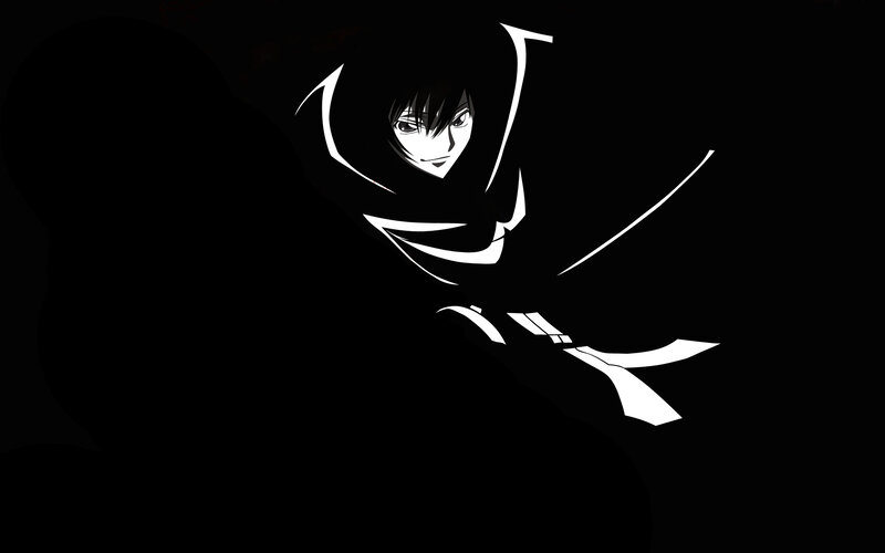 Anime Character in Black — Dramatic