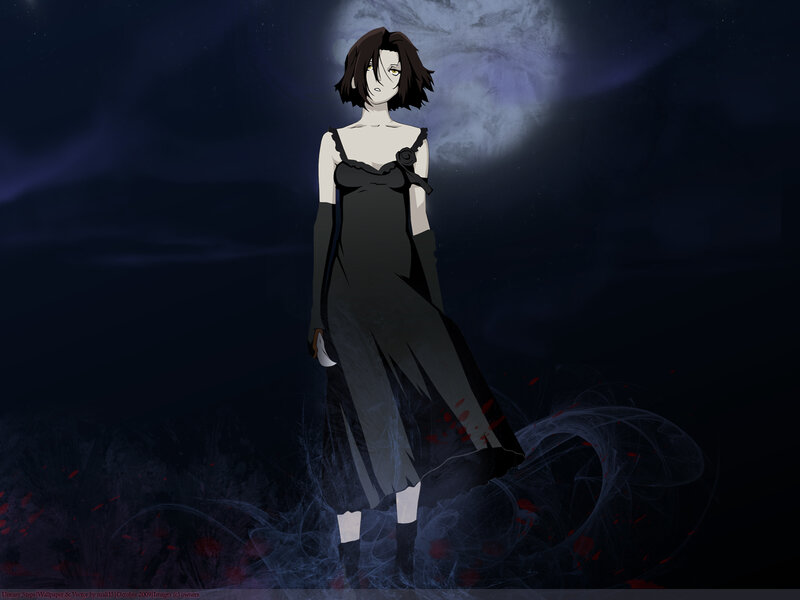 anime character in black dress