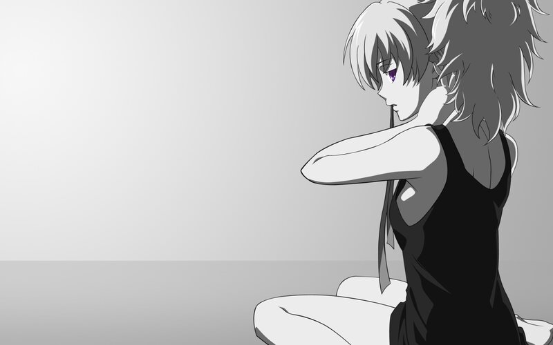 anime character in black dress