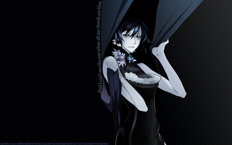 Anime character in black dress