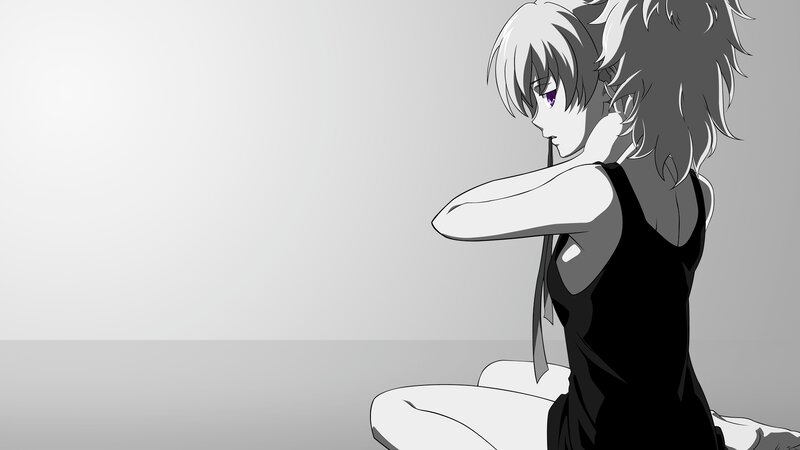 anime character in black dress