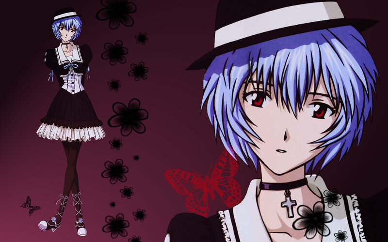 Anime Character in Black Dress — Purple