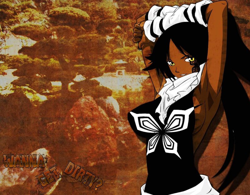 Anime Character in Black Outfit — Dramatic, Sunset