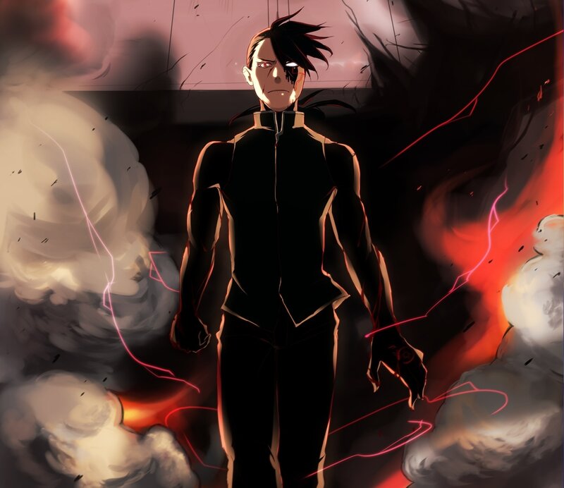 Anime Character in Black Suit — Dramatic