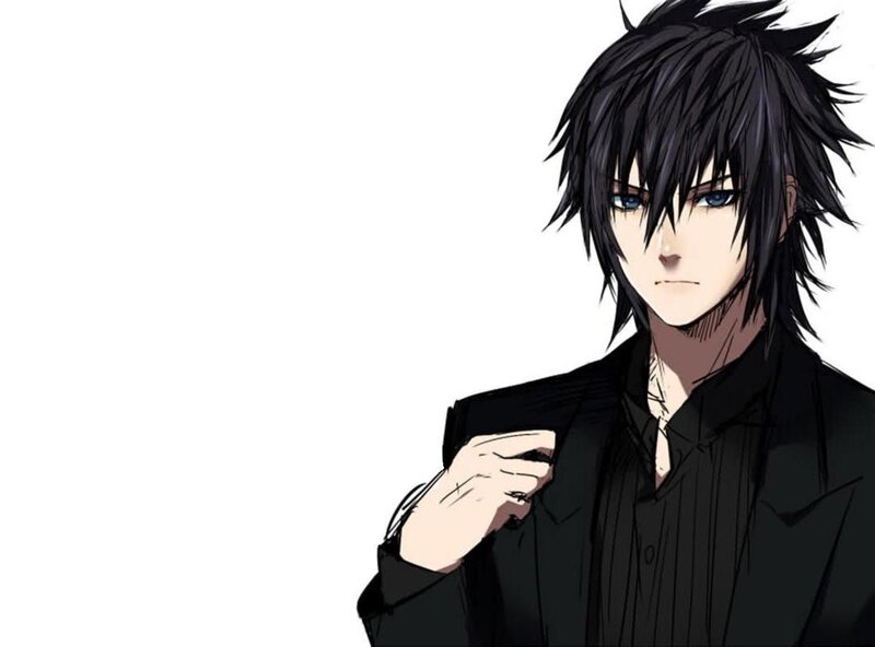 Anime Character in Black Suit — Serious