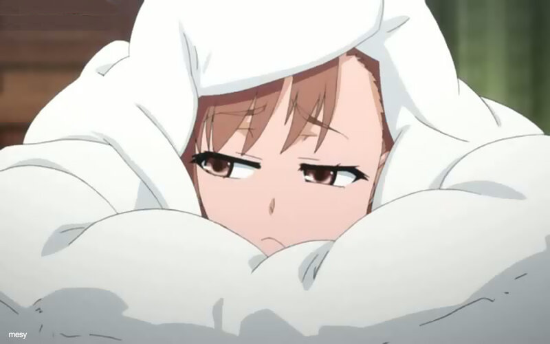 Anime Character in Blanket — White