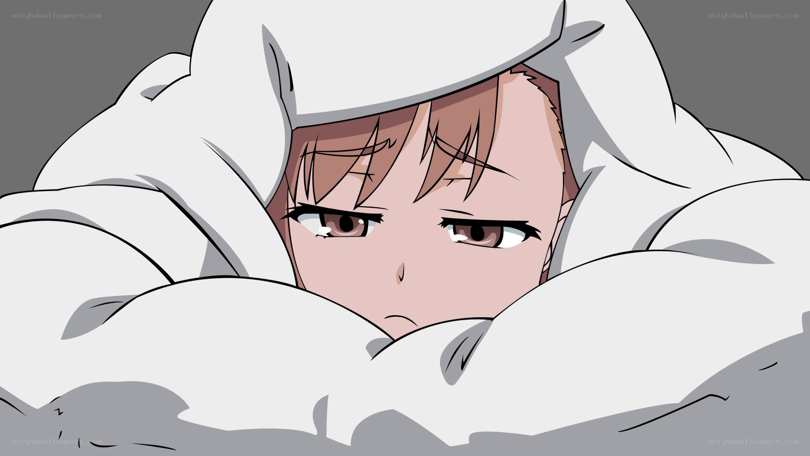 anime character in blanket